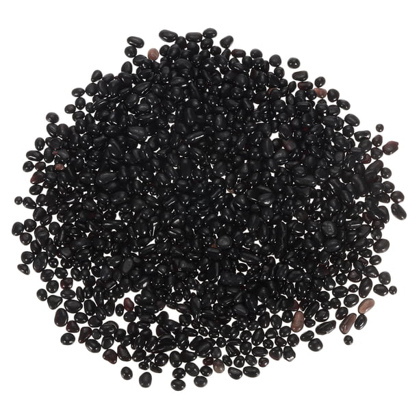 Uxcell 450g/1lb 4-6mm Piedras de vidrio guijarros decorativos para relleno de jarrón acuario negro