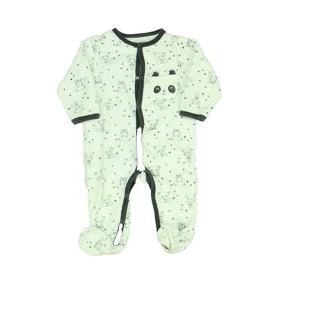 

Pre-owned Pat & Ripaton Boys White | Panda 1-piece footed Pajamas size: 6 Months