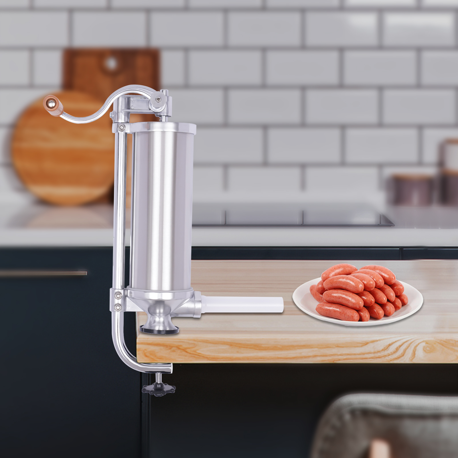 YIYIBYUS 2.5L Sausage Stuffer Vertical Hot Dogs Filling Machine Stainless Steel Sausage Maker