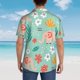 thumbnail image 4 of Fotbe Elephant and Flowers Camisa Hawaiana para Hombre Unisex – Camisa Casual de Verano con Botones de Manga Corta de Algodón y Lino,Small, 4 of 7