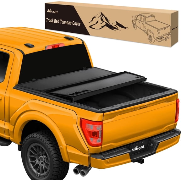 Nilight Truck Bed Tonneau Cover Hard Tri-fold Compatible with Ford F150 2015 2016 2017 2018 2019 2020 2021 2022 2023 2024 2025-5.5ft