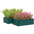 thumbnail image 1 of Outsunny Set of 2 Raised Garden Beds, Galvanized Planter Box, Green, 1 of 10