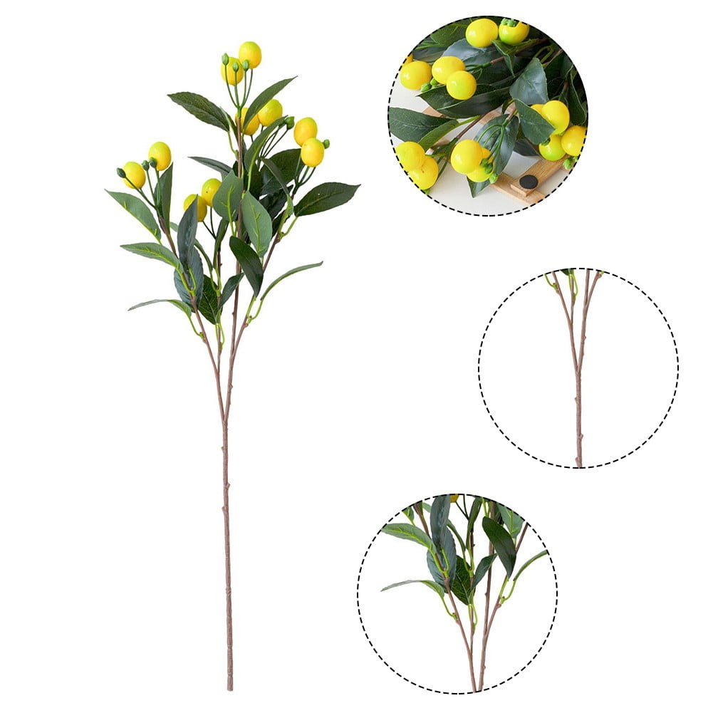 Mduoduo A Bunch Artificial Lemon Branch with Green Leaves Artificial