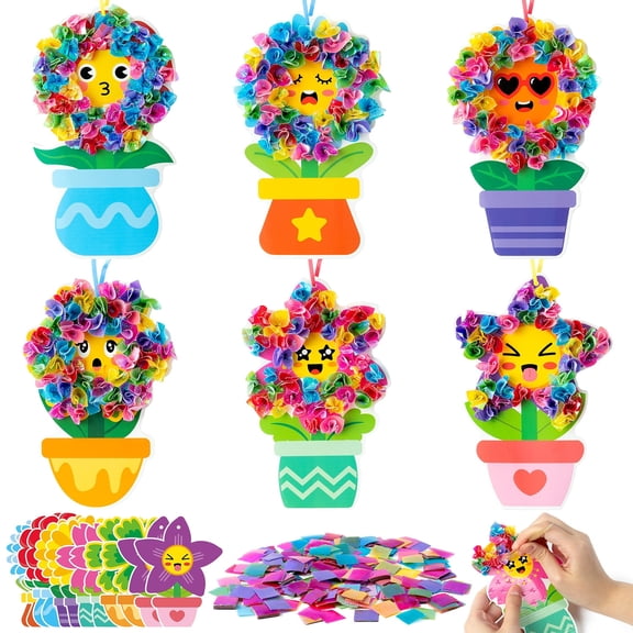 Haooryx 12 Pack DIY Making Your Own Flowerpot Handicrafts Kit for Wedding School Party