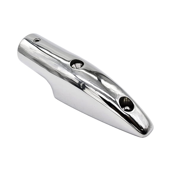 MARINE CITY 10 Degree Mount End Hand Rail Fitting for 7/8 Inch O.D. Tube, Stainless Steel 316 Bottom Mount, 4-7/8 Inch Length, Pre-Drilled, Used for Boats Pack of 1