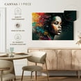 thumbnail image 5 of Elephant Stock Vibrant African Woman Wall Art - Horizontal Canvas Wall Art - Living Room Wall Decor - People Canvas - Black And Yellow Decor - 24" x 16", 5 of 8