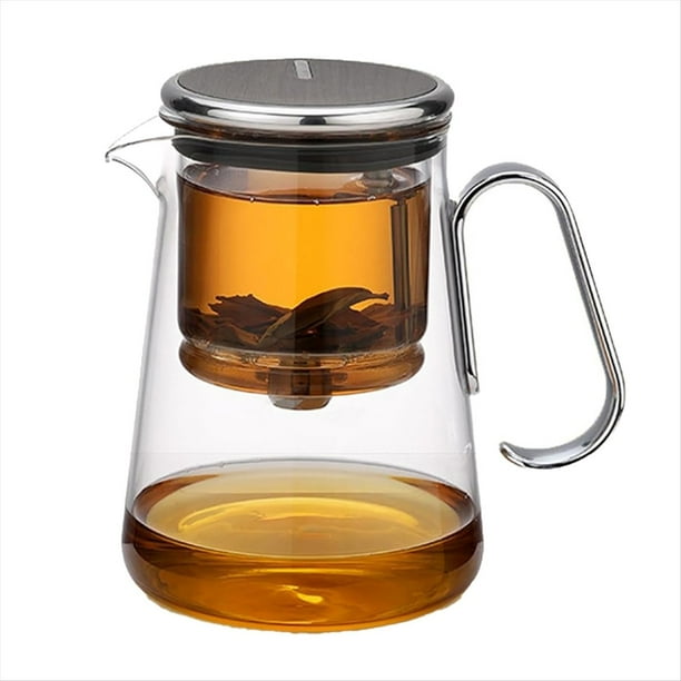 Tetera de Vidrio Magnético de 700 Ml con Infusor: Tetera para una Fácil Filtración de Té, Tecnología de Separación de Agua A