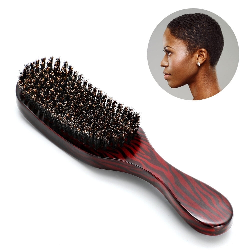 Red By Kiss Premium Pocket Wave Brush – Gebogene Wildschweinborsten Für 360 Waves, Perfekt Für Lockiges, Kurzes Haar & Fades