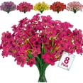 thumbnail image 1 of Viworld 6 Bundles Fake Flowers Outdoor Silk Flower UV Resistant Faux Flowers Shrubs Plastic Artificial Flower Outside Fake Plants for Hanging Planters Porch Home Window Decor(Fushia), 1 of 6
