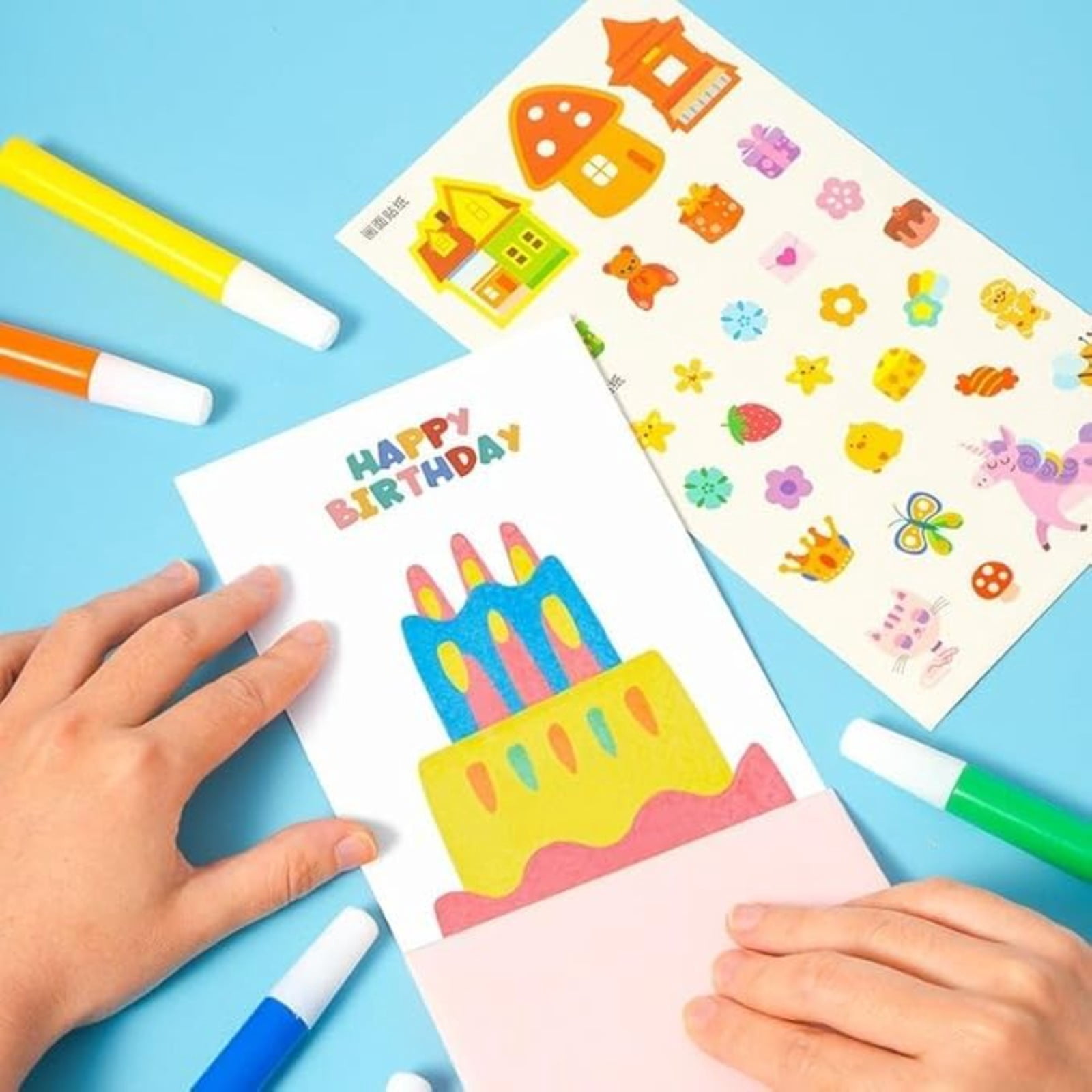 Rainbow Squeeze Art Kit – 35-Piece Magic Scratch & Color Paper Art Set for Kids, Dot Scratch Painting Party DIY Gift, Creative Rainbow Squeeze Art Set
