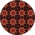 thumbnail image 1 of Ahgly Tapis Rond Lavable en Machine Intérieur Transitionnel Rouge, 4 Pieds Rond, 1 of 7