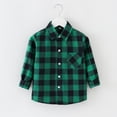 Kids Baby Tops T Shirt Flannel Jacket Plaid Long Sleeve Lapel Button