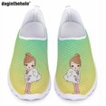 thumbnail image 1 of Doginthehole - Zapatos planos informales con diseño de dibujos animados para enfermera, con degradado, cómodos, para mujer, para enfermera, mocasines transpirables de verano, 1 of 5
