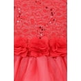 thumbnail image 4 of Big Girls' Dreamer Girls Dress Sequin Lace Floral Sash Tulle Pageant Flower Girl Dress Navy Blue 12 (CC12C40), 4 of 4