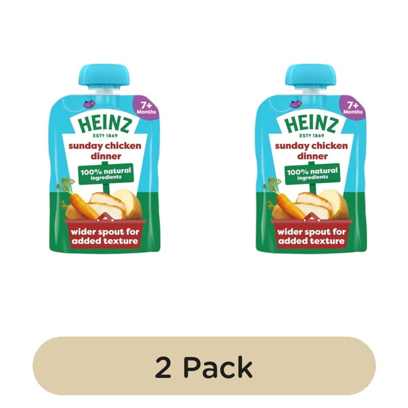 Heinz Sunday Chicken Dinner Baby Food Pouch 7+ Months 130g, British Import (Pack of 2)