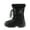 BLACK, variant on DREAM PAIRS Toddler/Little Kid/Big Kids Mid Calf Knee High Winter Snow Boots NORDIC BLACK/PINK Size 3