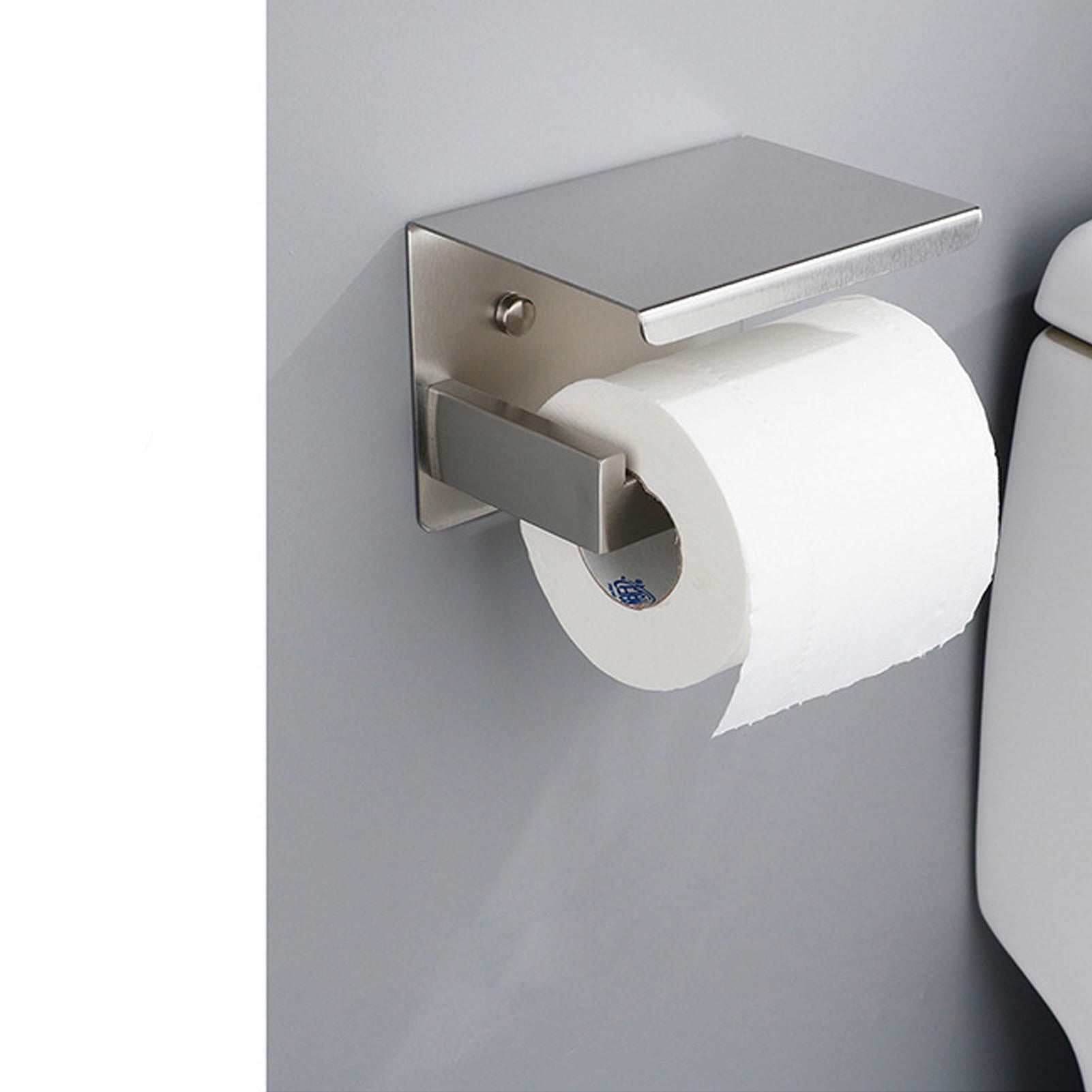Suodoka Stainless Steel Toilet Paper Holder with Shelf – Rust‑Resistant, Easy Install, Mobile Phone Storage, Elegant Design