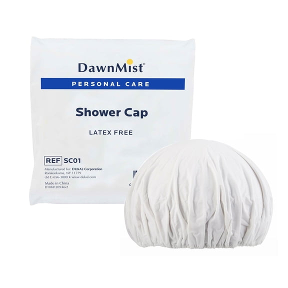 DawnMist Clear Shower Cap One Size Disposable SC01 200 per Box