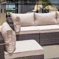 thumbnail image 5 of Gotland 8 Pieces Outdoor Patio Furniture with 43"Fire Pit Table, Steel, PE Rattan Sofa Set,Sand, 5 of 7