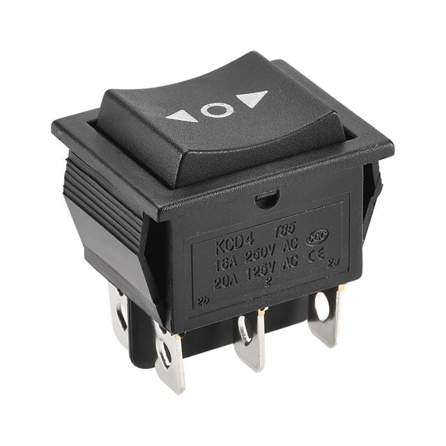 Interruptor de palanca Uxcell 6 pines 250V/16A 125V/20A para barco, coche, marino, plástico negro 1 pieza