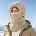 thumbnail image 2 of Ski Mask Balaclava for Women Men, Winter Full Face Mask Hooded Scarf for Cold Weather, Warm Fleece Head Cover Neck Warmer QURATI, 2 of 5