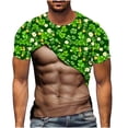 thumbnail image 2 of UVEASISHA T-Shirt de la Saint-Patrick pour Hommes, Drôle, Manches Courtes, Entraînement Physique, T-Shirts Moulants, Irlandais, Trèfle Porte-Bonheur, Imprimé, Col Rond, T-Shirts, Nouveauté, Fête des Fêtes, Haut, Soldes de Noël Aujourd'hui, Vert, TTG, 2 of 5