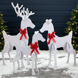 Clearance! EQWLJWE Christmas Decoration Outdoor Light Up Deer Family,  3-Piece Set 2D Waterproof Plug in Reindeer for Yard Patio Lawn Garden Party