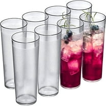 QZS 3x5.6x2.2In Plastic Tumblers,Plastic Drinking Glasses,Restaurant-Style Cups,Stackable,8Pack Break-Resistant Cup,Dishwasher-Safe,Clear