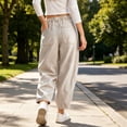 thumbnail image 6 of Raeneomay Women's and Women's Plus Drawstring Low Rise Straight Leg Jeans with Pockets Casual Denim Pants for Daily Wear, 6 of 6