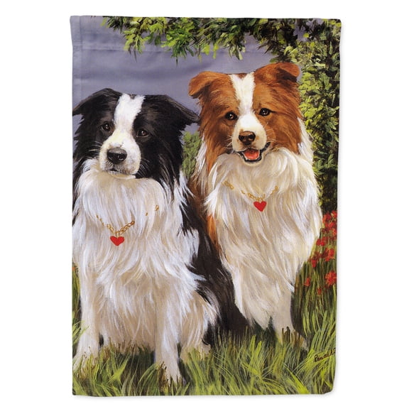 Carolines Treasures PPP3029CHF Border Collie Patrol Flag Canvas House Size  Large multicolor