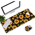 thumbnail image 1 of Large Gaming Mouse Pad with Stitched Edges, Desk Pad Protector, Computer Keyboard Mouse Mat Non-Slip Cute Desk Decor for Home/Office/Study Accessories+ Coaster, Sunflower Yellow, 1 of 5