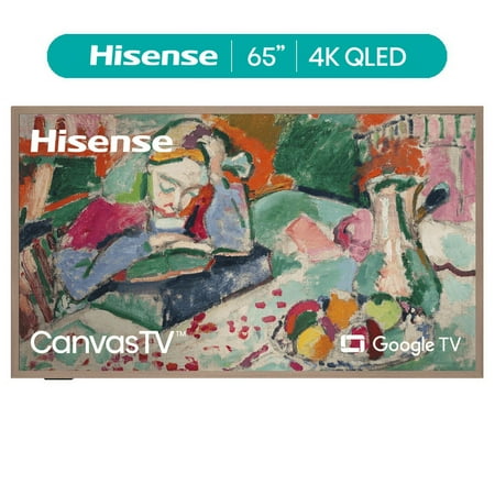 Hisense 65-Inch Class QLED 4K S7N CanvasTV™ Series Dolby Vision HDR Google Smart TV (65S7N, 2024 Model) - Art Mode, Anti-Glare Panel, H, Hi-Matte Display, Frame & UltraSlim Wall Mount Included, 144Hz