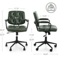 thumbnail image 2 of Silla de Oficina Ergonómica con Respaldo Medio, Apoyabrazos, Tapizado en Cuero PU, Ajustable en Altura, Color Verde, 2 of 7