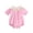 Pink Red, variant on VIWORLD Girls' Smocked Birthday Bubble Romper Short Sleeve Crew Neck Bodysuit with Cartoon Embroidery Perfect Princess Party Outfit