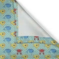 thumbnail image 4 of Ambesonne Yellow Submarine Valance Pack of 2, Whales Crabs, 42"X12", Aqua and Mustard, 4 of 5