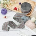 thumbnail image 4 of 10.9 Yards Ethnic Style Jacquard Ribbons 48mm Wide Vintage Polyester Ribbons with Rhombus Pattern Black Geometric Woven Ribbon DIY Craft Costumes Sewing Ribbon Home Decoration Trim Colorful, 4 of 9