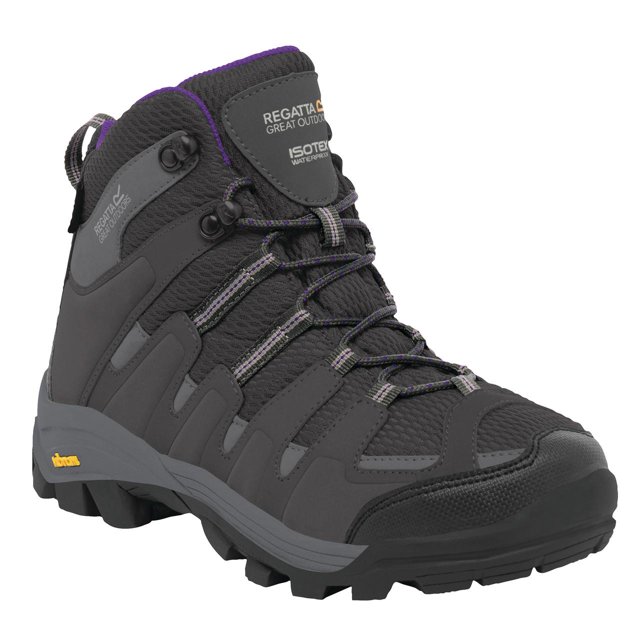 Regatta - Botas de montaña modelo Burrell para mujer (Gris/morado) Regatta UTRG1859_P