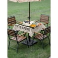 thumbnail image 3 of Easter Eggs Outdoor Tablecloth - 54x54 Inch Square Dining Table Cover, Rabbit Spring Botanical Wildflowers Bunny Beige Waterproof Outdoor Table Cloth with Umbrella Hole & Zipper for Picnic/Patio, 3 of 7
