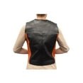 thumbnail image 2 of Redline Leather Women's Orange & Black Leather Motorcycle Vest L-3430 (S), 2 of 3