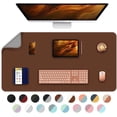 thumbnail image 1 of SHIQI-Bleswin Multifunctional Large Desk Mat, Double Sided Computer Desk pad, Extended Mouse Mat, Office Desk Protector with Waterproof PU Leather, 35.4''×16.9'', Office Home Writing Pad (Brown+Grey), 1 of 4