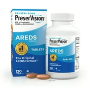 PreserVision AREDS Eye Vitamin & Mineral Supplement, Contains Vitamin C, A, E, Zinc & Copper, 120 Tablets