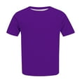 thumbnail image 6 of WREESH Womens Fashion T-Shirts Casual Solid Blouse Round Neck Short Sleeve T-Shirt Summer Plus Size Tops Purple, 6 of 6