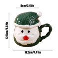 thumbnail image 3 of Taza de Cerámica onlyliua con Tapa para regalo de Navidad con Caricaturas de Papá Noel, 3 of 6