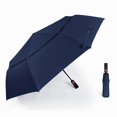 thumbnail image 3 of Paraguas plegable Yinane para lluvia con mango cómodo portátil protección solar a prueba de viento Azul, 3 of 8