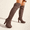 Khaki, variant on Women Chunky Heeled Over The Knee Boots Classic Suede Leather Round Toe High Heel Ultra Long Design For Autumn & Winter Halloween Party & Daily Wearing