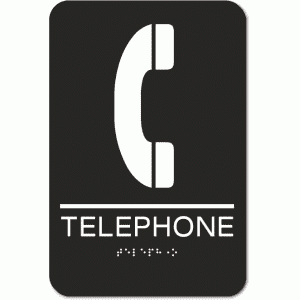 

Telephone Sign - Styrene-Black / White(4 Units)