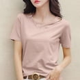 thumbnail image 2 of Bovxnpu Summer Short Sleeve T Shirts Pullover Top Undershirt Crew Neck Loose Summer Pullover Soft Casual Summer Tops (Women's or Women's Plus), 2 of 8