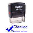 thumbnail image 2 of Printtoo CHECKED BY Self Inking Rubber Stamp Office Stationary Custom Stamp-Blue, 2 of 2