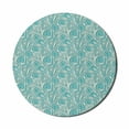 thumbnail image 1 of Teal Mouse Pad for Computers, Classical Lace Style Pattern with Romantic Feminine Elements Inspired Artwork Print, Round Non-Slip Thick Rubber Modern Mousepad, 8" Round, Teal Beige, by Ambesonne, 1 of 2