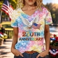 thumbnail image 4 of MAIHAN 250th Anniversary Usa Women American Flag Print 4th Of July Crew Neck T-Shirts Shirt Short Sleeve Spring Summer Tops Plus Size T Shirts for Women, 4 of 4